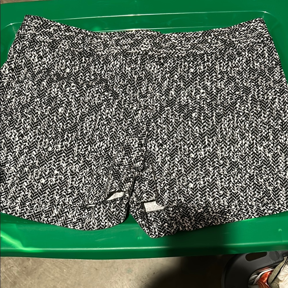 Women's Black and White Patterned Shorts